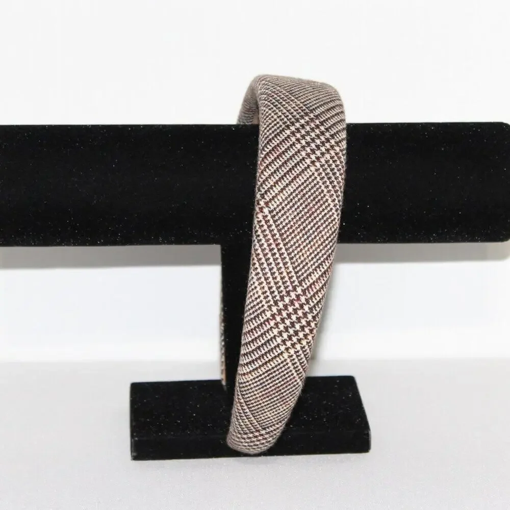 YARGICI Plaid Brown Headband Designer Headband